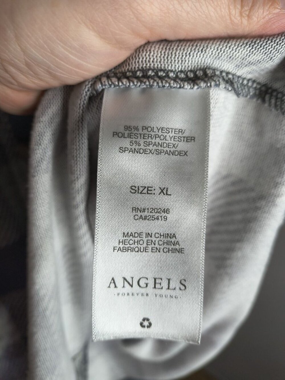 Angels Forever Young Women's Size XL Blue And Gray Plaid SOFT Long Sleeve Button - Picture 8 of 13